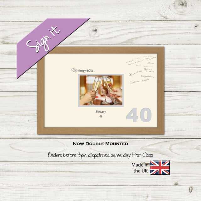 40Th Birthday Signing Photo Frame Special Unique Gift Present 7x5Sign-668D - image 1