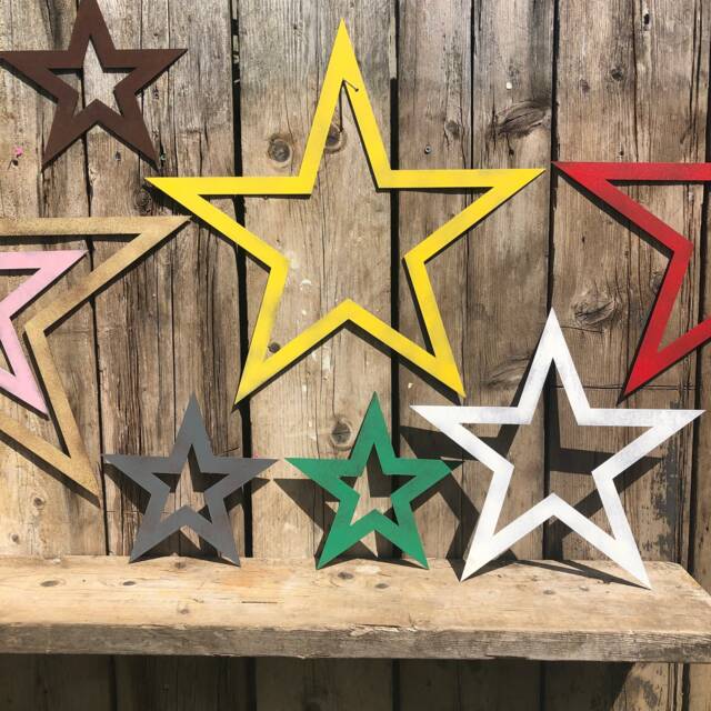 Rustic Metal Garden Stars Aged Patina Wall Decor /Party Decor - image 1