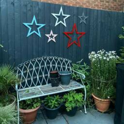 Rustic Metal Garden Stars Aged Patina Wall Decor /Party Decor - thumbnail 2
