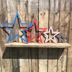 Rustic Metal Garden Stars Aged Patina Wall Decor /Party Decor - thumbnail 4
