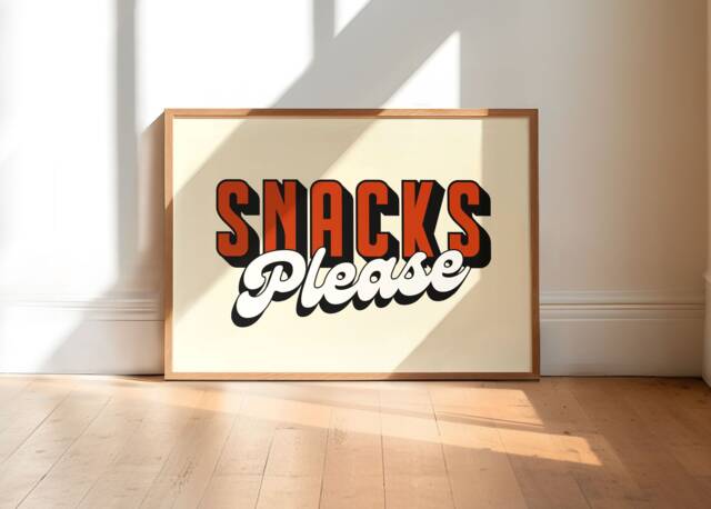 Snacks Print, Poster, Retro Trendy Kitchen Art, Prints, Decor, Diner Wall Poster Unframed - image 1