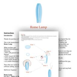 Roma Pendant Lamp Diy Template Plywood 3D Model - PDF & Svg - thumbnail 3