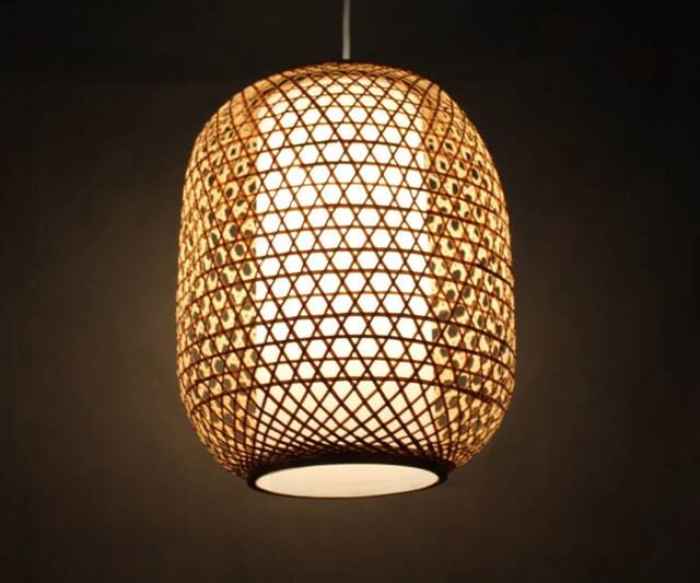 Bamboo Pendant Light Natural Woven Lamp Shade - image 1
