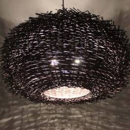 Handmade Rattan Pendant Light, Wicker Ceiling Lighting Fixture, Island Hanging Light - thumbnail 2