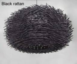 Handmade Rattan Pendant Light, Wicker Ceiling Lighting Fixture, Island Hanging Light - thumbnail 1