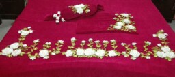 Silk Ribbon Embroidery Twin Bedspread Wedding Gift