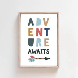 Set Of 3 Boys Nursery Prints, Adventure Awaits, Decor, Bedroom Playroom Wall Art, Art - thumbnail 3