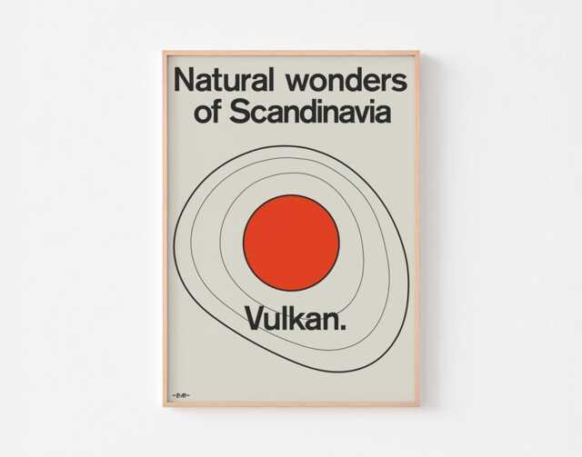 Vulkan/Volcano Poster Print - Natural Wonders Of Scandinavia Moderna Museet Mid Century Modern Yayoi Kusama 20-40% Off + Free Shipping - image 1