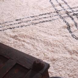 Luxurious Beni Ourain Rug - Minimalist Criss-Cross Design Moroccan Custom Size Berber Handmade Area - thumbnail 4