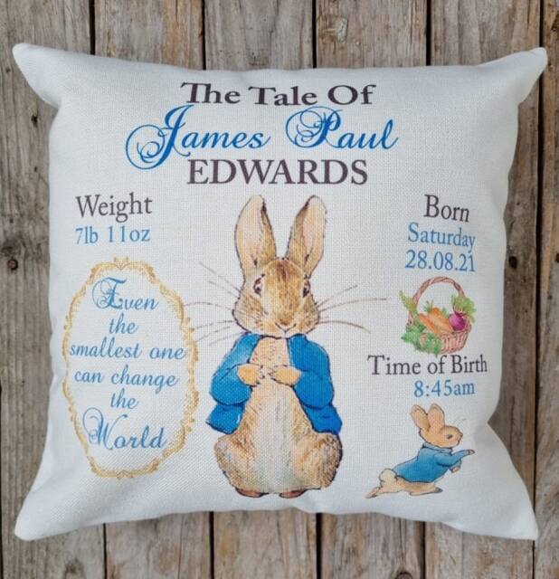 Peter/Flopsy Rabbit Personalised Keepsake Gift For Christening, Newborn, Birthdays. Godchild, Grandchild, Niece Or Nephew - image 1