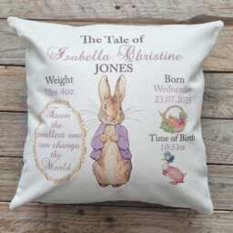 Peter/Flopsy Rabbit Personalised Keepsake Gift For Christening, Newborn, Birthdays. Godchild, Grandchild, Niece Or Nephew - thumbnail 3