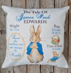 Peter/Flopsy Rabbit Personalised Keepsake Gift For Christening, Newborn, Birthdays. Godchild, Grandchild, Niece Or Nephew - thumbnail 1