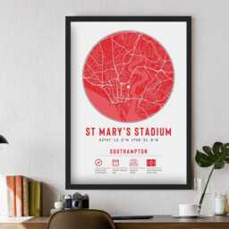 Southampton F.c. St Mary's Stadium Minimalist Map Prints - The Saints Fc Gift Decor Picture Dad Granddad Uncle Brother Football - thumbnail 3
