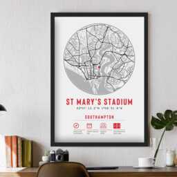 Southampton F.c. St Mary's Stadium Minimalist Map Prints - The Saints Fc Gift Decor Picture Dad Granddad Uncle Brother Football - thumbnail 2