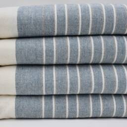 "Navy Blue Towel, Striped Towel, 40""x65" - thumbnail 2