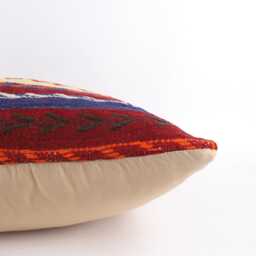 Handwoven Turkish Kilim Lumbar Pillow Bohemian Home Decor - 16x24 Inch - thumbnail 4
