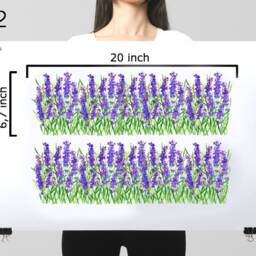 Lavender Wall Decals Border 2-Set, Decor, Hand-Painted For Tiles, Walls & Furniture, Sticker - thumbnail 4
