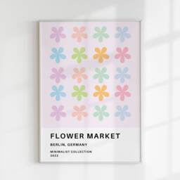 Flower Market Print Poster, Print, Aesthetic Floral Pastel Colour Wall Art, Berlin - thumbnail 3