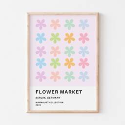 Flower Market Print Poster, Print, Aesthetic Floral Pastel Colour Wall Art, Berlin - thumbnail 2