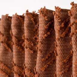 Terracotta Linen Look Curtains Pom Chevron Drapes, Custom Size - thumbnail 3