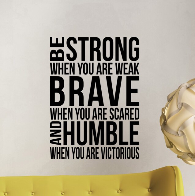 Be Strong When You Are Weak Wall Decal Gym Poster Office Sign Motivational Quote Vinyl Sticker Gift Fitness Decor Workout Art 5-25 - image 1