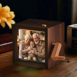 Family Photo Flipbook Frame, Personalized Picture Box With Light, Grandparent Gift, Memory For Family, Sentimental Keepsake - thumbnail 2