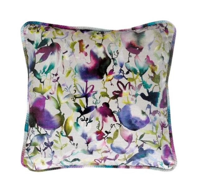 Voyage - Lucent Indigo Stunning Sophisticated Watercolour Floral Velvet Cushion Cover Handmade Throw Pillow Designer Home Decor - image 1