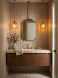 Ceiling Suspended Brass Mirror - Hanging Vanity Wall Mirrors
