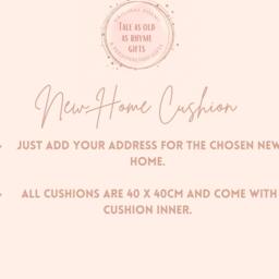 New Home Cushion, New Gift, Daughter Gift For Home, Personalised Address, Couple, Moving In - thumbnail 3