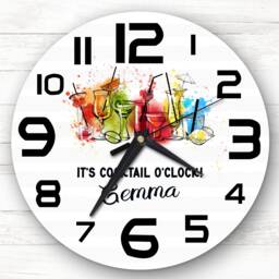 Colourful Cocktail O'clock Personalised Gift Clock