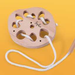 Custom Name Wooden Lacing Toy, Toddler Learning Toy, Personalised Handmade Threading Toy, Sensory Toys, Toddler Toy, Gift - thumbnail 2