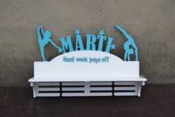 Personalized Gymnastics Name Medal Holder Trophy Shelf Hanger Race Display Case Wood Wall Decor Gift For Sport Custom Rack - thumbnail 1