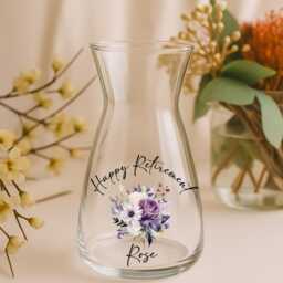 Personalised Retirement Glass Vase - Gift Keepsake Flower For Women - thumbnail 3