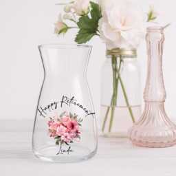 Personalised Retirement Glass Vase - Gift Keepsake Flower For Women - thumbnail 2