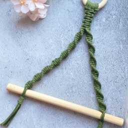 Olive Green Toilet Roll Holder Wall Mounted, Boho Bathroom Accessories, Pastel Farmhouse Cloakroom Decor, Rope Loo Paper Tissue Dispenser - thumbnail 4