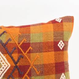 Handwoven Turkish Kilim Pillow Wool Lumbar Cushion Cover - 16x24 - thumbnail 2