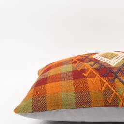 Handwoven Turkish Kilim Pillow Wool Lumbar Cushion Cover - 16x24 - thumbnail 4