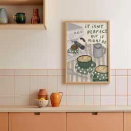 It Isn't Perfect But Might Be Lyrics Wall Print - Olivia Dean Poster Music Art Gifts For Girls Coffee Lovers Morning - thumbnail 2