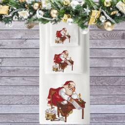 Personalized Christmas Embroidered Towel Luxury Cotton Holiday Decor - thumbnail 1