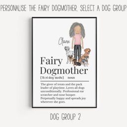 Fairy Dogmother Personalisable Definition Print, Dogmother, Gift For Dog Owner, Lover Wall Custom Owner Print - thumbnail 2