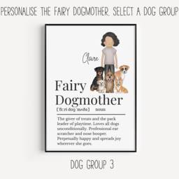 Fairy Dogmother Personalisable Definition Print, Dogmother, Gift For Dog Owner, Lover Wall Custom Owner Print - thumbnail 3