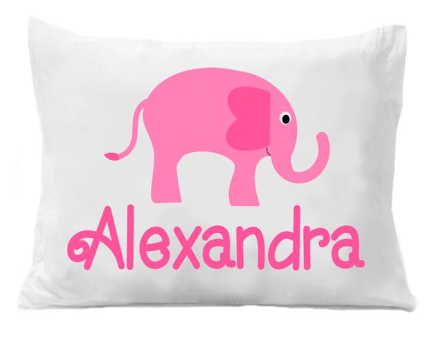 Pink Elephant Personalized Pillow Case, Pillowcase, Bedding, Decor, Girls Bedding - image 1