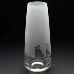 Schnauzer Dog Glass Bud Vase - Etched Engraved Glassware Home & Bar Decor - thumbnail 2