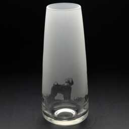 Schnauzer Dog Glass Bud Vase - Etched Engraved Glassware Home & Bar Decor - thumbnail 1