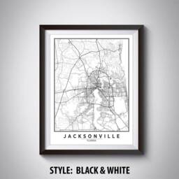 Jacksonville Florida Map Print Vintage Style Wall Art - thumbnail 2