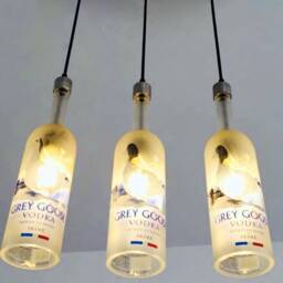 Grey Goose Bottle Kitchen Island Chandelier - Ceiling Lamp Light - thumbnail 2