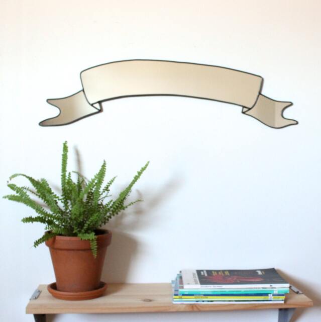 Ribbon Banner Mirror/Handmade Wall Scroll Art Decor Modern - image 1