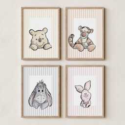 Choose Your Own Winnie Pooh Bear Set Of A4 A3 Nursery Unframed Prints Flower Butterfly Tigger Eeyore Piglet Decor Wall Art Bedroom Classic - thumbnail 3