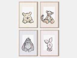 Choose Your Own Winnie Pooh Bear Set Of A4 A3 Nursery Unframed Prints Flower Butterfly Tigger Eeyore Piglet Decor Wall Art Bedroom Classic - thumbnail 1