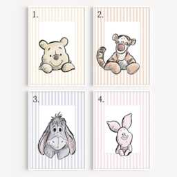 Choose Your Own Winnie Pooh Bear Set Of A4 A3 Nursery Unframed Prints Flower Butterfly Tigger Eeyore Piglet Decor Wall Art Bedroom Classic - thumbnail 2